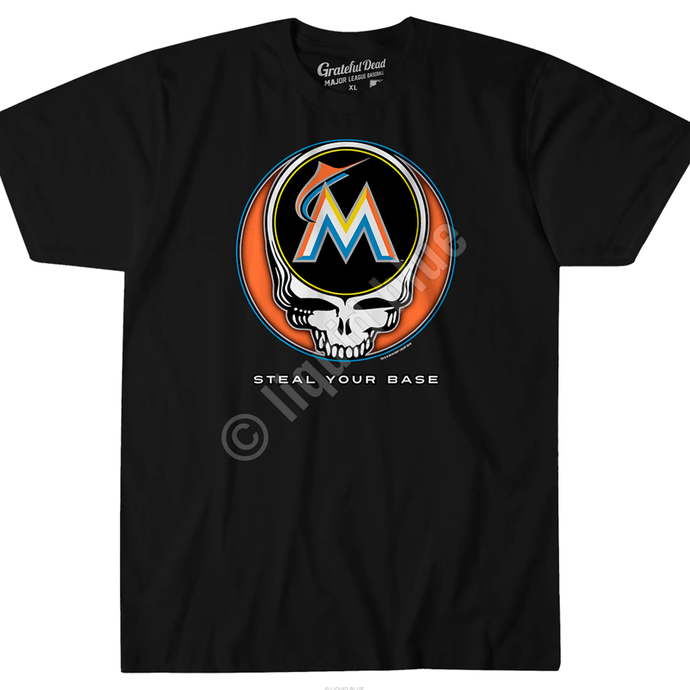 Sale Miami Marlins Steal Your Base Black Athletic T-Shirt Athletic T-Shirt | Miami Marlins