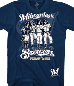 Sale Milwaukee Brewers Dressed to Kill Navy T-Shirt T-Shirt | Milwaukee Brewers