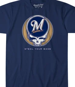 Online Milwaukee Brewers Steal Your Base Navy Athletic T-Shirt Athletic T-Shirt | Milwaukee Brewers