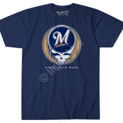 Online Milwaukee Brewers Steal Your Base Navy Athletic T-Shirt Athletic T-Shirt | Milwaukee Brewers