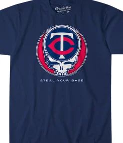 Fashion Minnesota Twins Steal Your Base Navy Athletic T-Shirt Athletic T-Shirt | Minnesota Twins