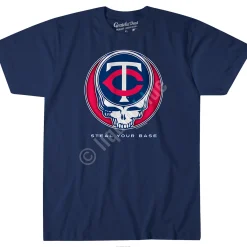 Fashion Minnesota Twins Steal Your Base Navy Athletic T-Shirt Athletic T-Shirt | Minnesota Twins