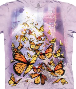 Fashion Monarch Butterflies Classic Cotton T-Shirt T-Shirt | Nature & Peace