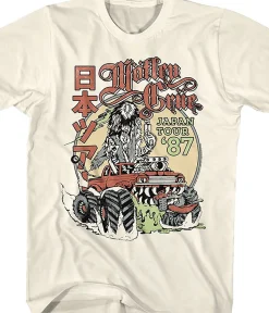 Online Motley Crue Japan Tour Tan T-Shirt T-Shirt | Motley Crue