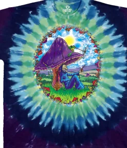 Best Mushroom Haven Tie-Dye T-Shirt T-Shirt | Light Fantasy