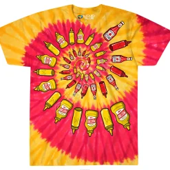 Fashion Mustard & Ketchup Spiral Tie-Dye T-Shirt T-Shirt | Food