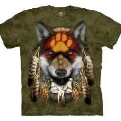 Clearance Native Wolf Spirit Classic Cotton T-Shirt T-Shirt | Wolf Shirt Collection