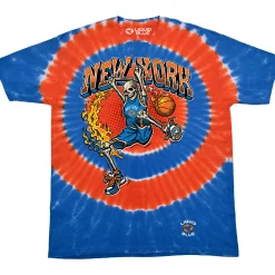 Clearance New York Dunker Basketball Skeleton Tie-Dye T-Shirt T-Shirt | Basketball