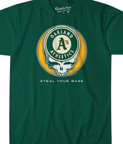 New Oakland Athletics Steal Your Base Green Athletic T-Shirt Athletic T-Shirt | Oakland Athletics