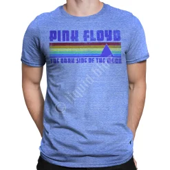 Discount On The Run Blue Heather Tri-Blend T-Shirt Tri-Blend T-Shirt | Pink Floyd