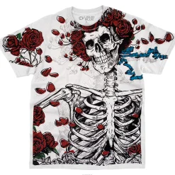 Discount Original Woodcut White T-Shirt T-Shirt | Skulls