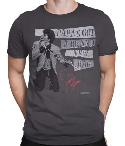Online Papa's Got a Brand New Bag Grey Athletic T-Shirt Athletic T-Shirt | James Brown