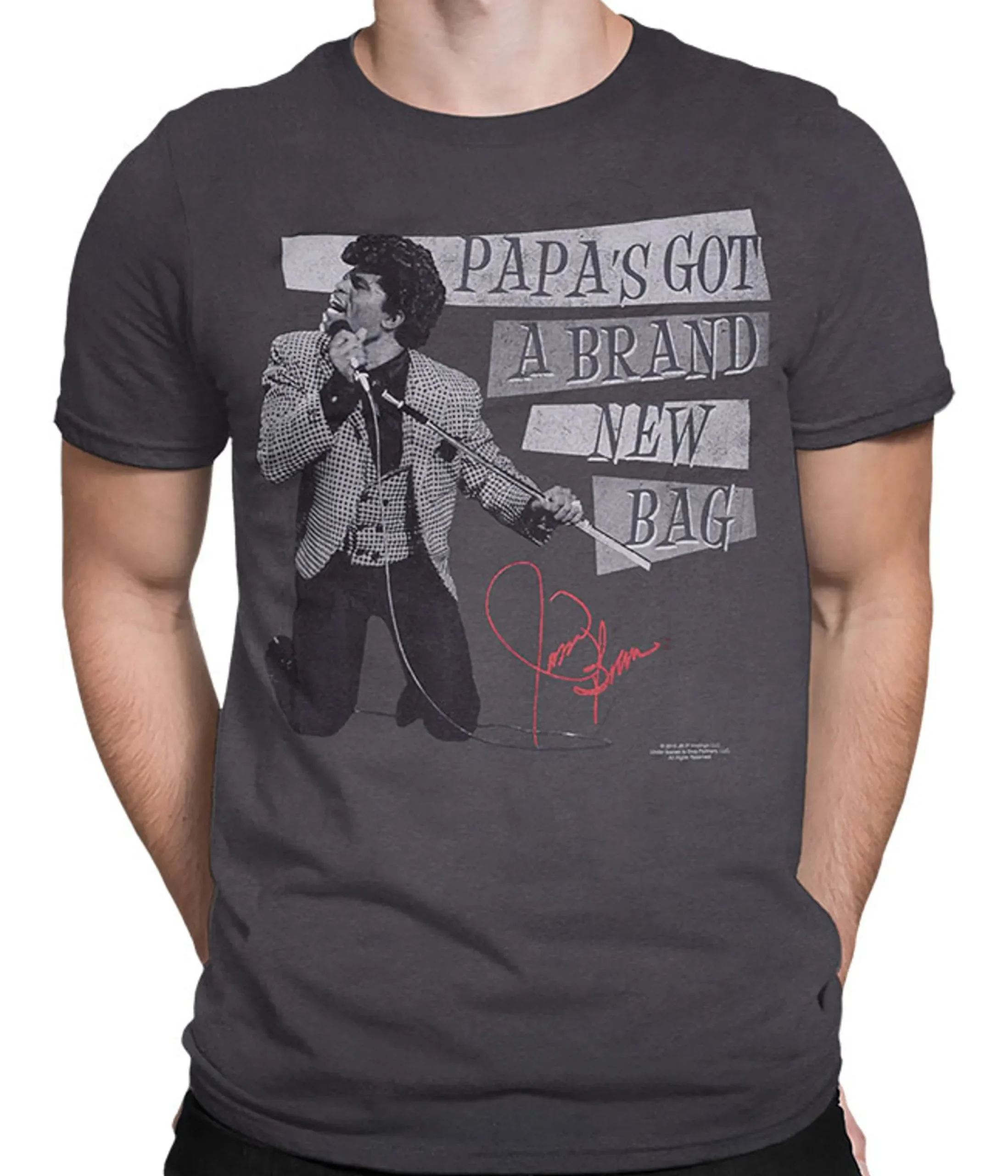 Online Papa's Got a Brand New Bag Grey Athletic T-Shirt Athletic T-Shirt | James Brown