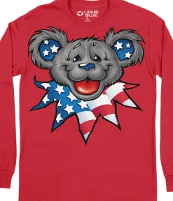 Sale Patriot Bear Head Long Sleeve T-Shirt Long Sleeve | Patriot Bear Head