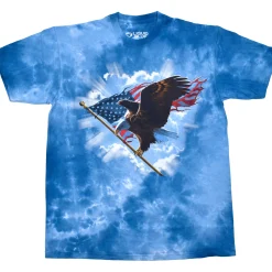New Patriotic Flying Eagle Tie-Dye T-Shirt T-Shirt | American Wildlife