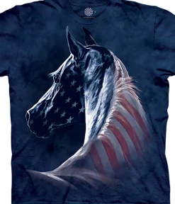 Discount Patriotic Horse Classic Cotton T-Shirt T-Shirt | Pets