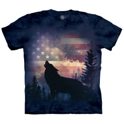 Fashion Patriotic Howl Classic Cotton T-Shirt T-Shirt | Wolf Shirt Collection