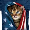 Online Patriotic Kitten Classic Cotton T-Shirt T-Shirt | Pets