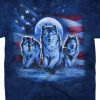 Best Patriotic Wolf Pack Tie-Dye T-Shirt T-Shirt | American Wildlife