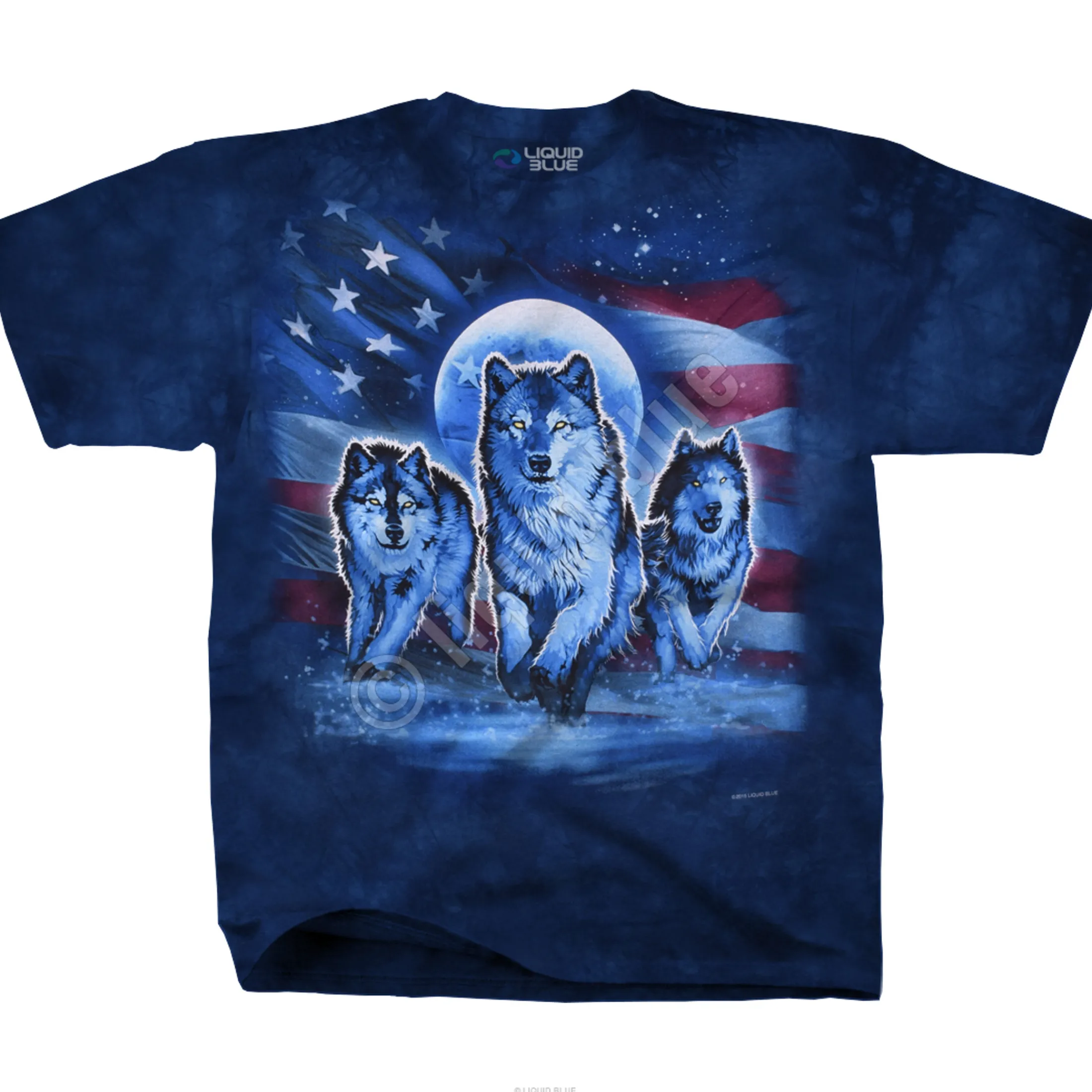 Best Patriotic Wolf Pack Tie-Dye T-Shirt T-Shirt | American Wildlife