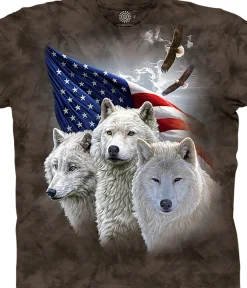 Sale Patriotic Wolves Classic Cotton T-Shirt T-Shirt | Patriotic