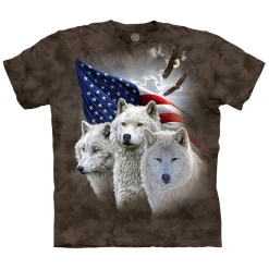 Sale Patriotic Wolves Classic Cotton T-Shirt T-Shirt | Patriotic