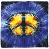 Clearance Peace Sign Tie-Dye Bandana Bandanas | Liquid Blue