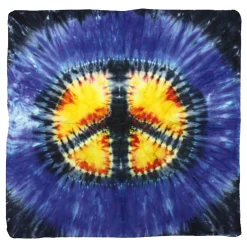 Clearance Peace Sign Tie-Dye Bandana Bandanas | Liquid Blue