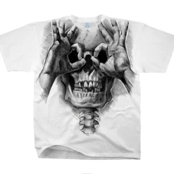 Sale Peek-a-Boo White T-Shirt T-Shirt | Skulls