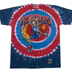 Fashion Philadelphia Dunker Basketball Skeleton Tie-Dye T-Shirt T-Shirt | Basketball