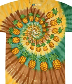 Clearance Pineapple Spiral Tie-Dye T-Shirt T-Shirt | Food