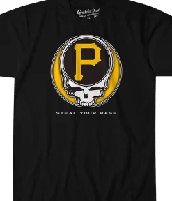 Discount Pittsburgh Pirates Steal Your Base Black Athletic T-Shirt Athletic T-Shirt | Pittsburgh Pirates