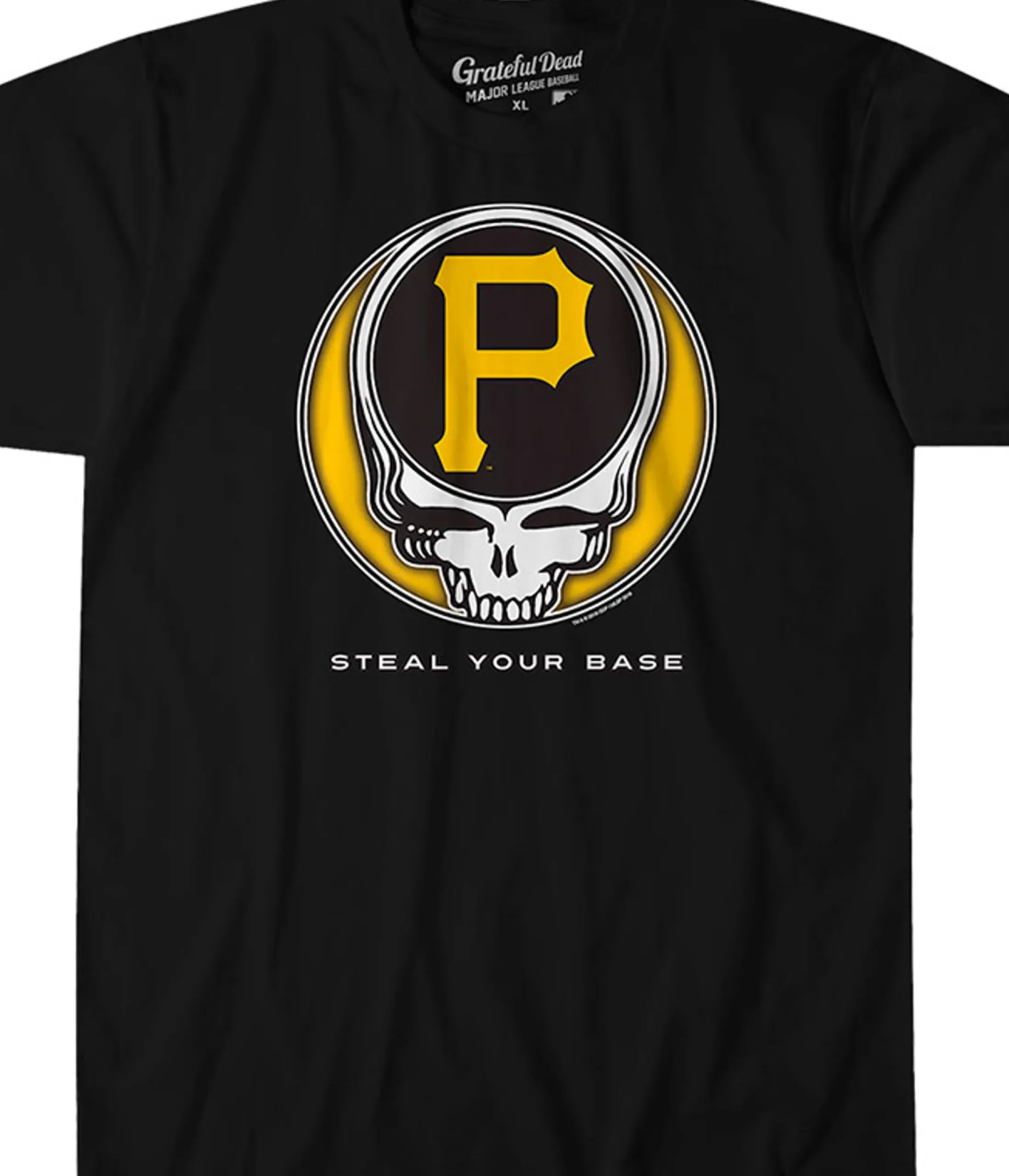 Discount Pittsburgh Pirates Steal Your Base Black Athletic T-Shirt Athletic T-Shirt | Pittsburgh Pirates