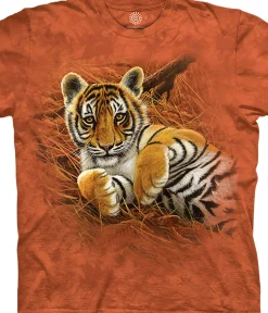 Clearance Playful Tiger Cub Kids' T-Shirt Kids Youth