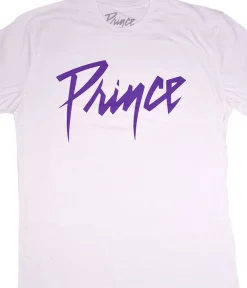 Clearance Prince Purple Logo White T-Shirt T-Shirt | Prince