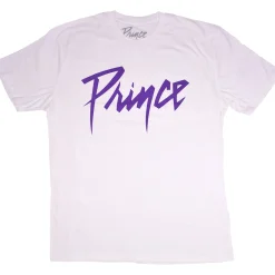 Clearance Prince Purple Logo White T-Shirt T-Shirt | Prince