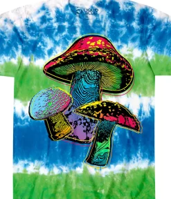 Clearance Psychedelic Shrooms Tie-Dye T-Shirt T-Shirt | Light Fantasy