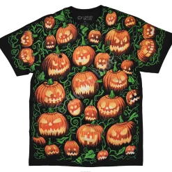 Outlet Pumpkin Pile Black T-Shirt T-Shirt | Halloween