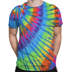 Clearance Rainbow Blue Streak Unprinted Tie-Dye T-Shirt Unprinted Tie-Dyes | Unprinted Tie-Dye