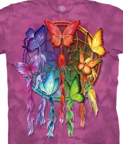 Best Rainbow Butterfly Dreamcatcher Classic Cotton T-Shirt T-Shirt | Nature & Peace