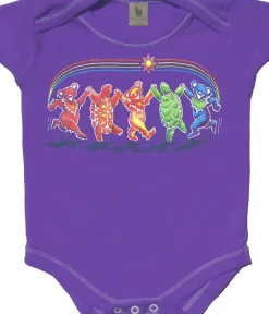 New Rainbow Critters Purple Onesie Kids Onesies | Grateful Dead
