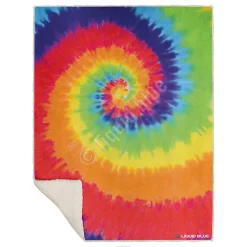Best Rainbow Spiral Fleece Throw Blanket Liquid Blue