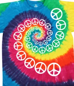 Hot Rainbow Spiral Peace Tie-Dye T-Shirt T-Shirt | Americana
