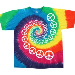 Hot Rainbow Spiral Peace Tie-Dye T-Shirt T-Shirt | Americana