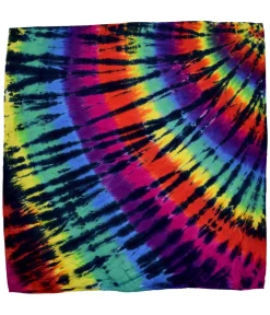 Online Rainbow Spiral Streak Tie-Dye Bandana Bandanas | Liquid Blue
