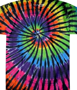 Hot Rainbow Spiral Streak Unprinted Tie-Dye T-Shirt Unprinted Tie-Dyes | Unprinted Tie-Dye
