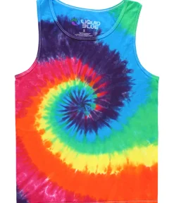 Clearance Rainbow Spiral Unprinted Tie-Dye Tank Top T-Shirt Unprinted Tie-Dyes | Unprinted Tie-Dye