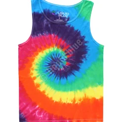 Clearance Rainbow Spiral Unprinted Tie-Dye Tank Top T-Shirt Unprinted Tie-Dyes | Unprinted Tie-Dye