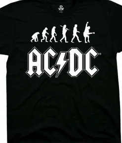 Discount Rock Evolution Black T-Shirt T-Shirt | Ac-Dc