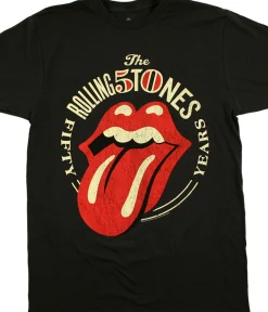 Sale Rolling Stones 50 Years Black T-Shirt T-Shirt | Rolling Stones